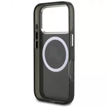 Husă MagSafe Karl Lagerfeld IML Glitter Karl & Choupette Heads Logo pentru iPhone 17 Pro Negru