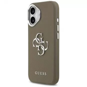 Husă Guess Grained Big 4G Classic Logo pentru Apple iPhone 17 - Maro