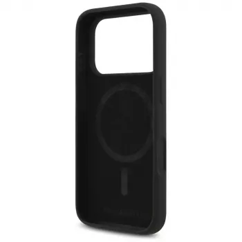 Husă MagSafe Karl Lagerfeld Silicon Karl & Choupette Ring pentru iPhone 17 Pro Max - Negru