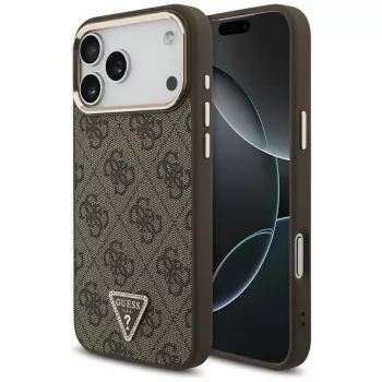 Husă MagSafe GUESS 4G Triangle Logo pentru iPhone 18 Pro Max / 17 Pro Max - Maro