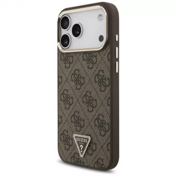 Husă MagSafe GUESS 4G Triangle Logo pentru iPhone 18 Pro Max / 17 Pro Max - Maro