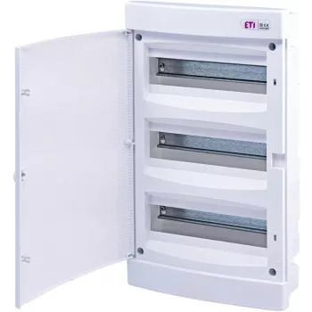 NOARK PT 36M 36-Module Surface-Mounted Plastic Distribution Box, 3x12, Transparent Door, IP40, White