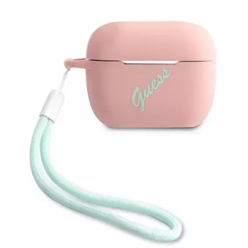 Husă AirPods Pro GUESS GUACAPLSVSPG silicon Vintage Pink Green