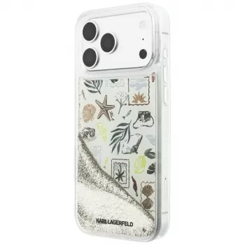 Husă Karl Lagerfeld Liquid Glitter Beach & Sand pentru iPhone 18 Pro Max / 17 Pro Max – Bej