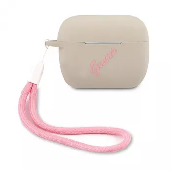 Husă din silicon GUESS Vintage pentru Apple AirPods Pro - Gri Roz