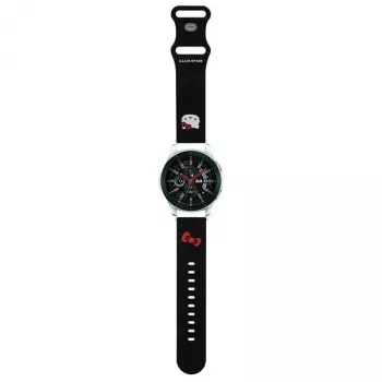 Curea din silicon Hello Kitty cu Cap Kitty pentru smartwatch 22 mm Negru