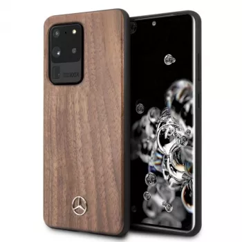 Husă rigidă Mercedes-Benz Wood Line Walnut pentru Samsung Galaxy S20 Ultra (G988) - maro