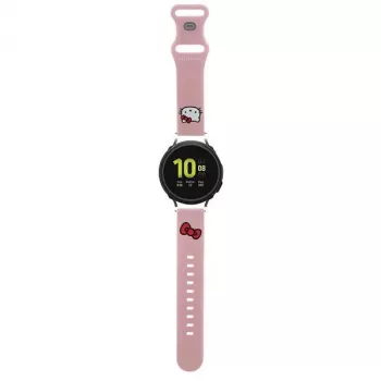 Curea universală din silicon pentru ceas Hello Kitty cu motiv cap Kitty, Roz, 20mm
