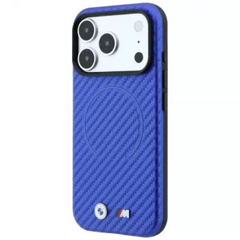 Husă BMW M Carbon Printed Ring MagSafe pentru iPhone 18 Pro / 17 Pro - Albastru