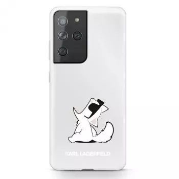 Husă rigidă transparentă Karl Lagerfeld KLHCS21LCFNRC Galaxy S21 Ultra cu design Choupette Fun