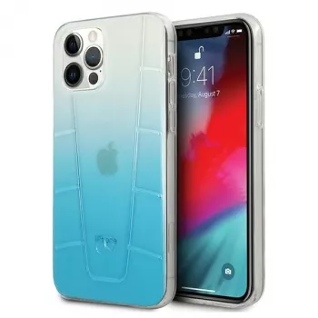 Husă rigidă Mercedes-Benz MEHCP12LCLGBL pentru iPhone 12 Pro Max Transparent Line albastră