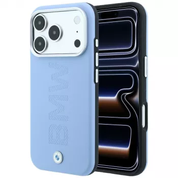 Husă BMW Sign Centered Deboss MagSafe pentru iPhone 18 Pro / 17 Pro - Albastru