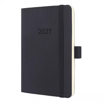 Agendă săptămânală Sigel Conceptum C2723 2027, aprox. A6, copertă flexibilă, neagră