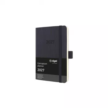Agendă săptămânală Sigel Conceptum C2723 2027, aprox. A6, copertă flexibilă, neagră