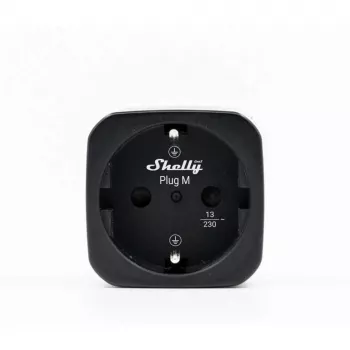 Shelly Plug M Gen3 Black 2-Pack Smart Plug with Power Metering, Wi-Fi & Bluetooth, 13A, Energy Monitoring, Schuko