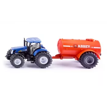 Set tractor și utilaje SIKU FARMER New Holland cu Abbey Slurry Tanker, scară 1:32