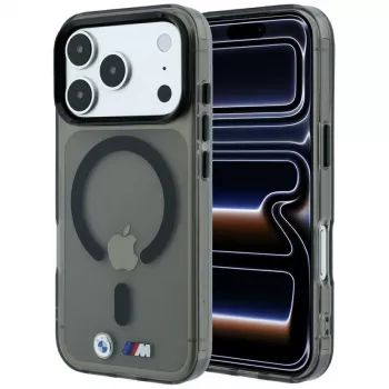 Husă MagSafe BMW M IML Glossy Metal Logo & Trims pentru iPhone 18 Pro / 17 Pro - neagră