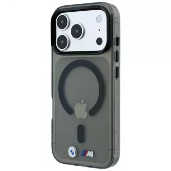Husă MagSafe BMW M IML Glossy Metal Logo & Trims pentru iPhone 18 Pro / 17 Pro - neagră