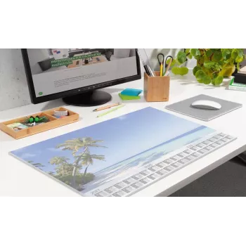 Suport de scris din hârtie SIGEL H7470 cu calendar pe 3 ani 2027/2028/2029, Beach, 59,5 x 41 cm