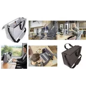 Geantă de birou din fetru SIGEL Business Desk Sharing Bag Workspace M/L, fetru sintetic, 2 mânere de transport, gri