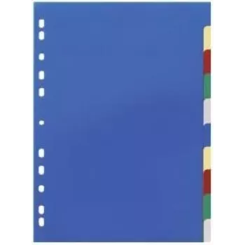 DURABLE 674027 A4 Document Dividers 1-10, Polypropylene, 10-Part, Universal Punching, Assorted Colours