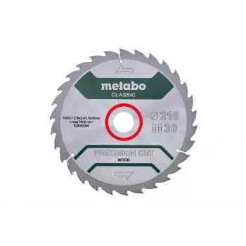 Lamă de ferăstrău circular Metabo 628062000 Precision Cut Classic 216mm x 30mm x 40T