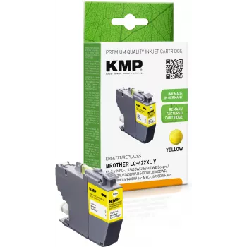 Cartuș de cerneală galben recondiționat KMP pentru Brother LC422XLY (MFC-J5340DW, MFC-J5740DW, MFC-J6540DW, MFC-J6940DW) - randament mare 1500 pagini