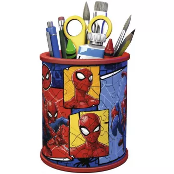 Suport de pixuri 3D Puzzle RAVENSBURGER Spider-Man - 54 piese, Marvel oficial, Easy Click