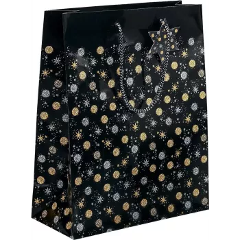Pungă cadou Sigel GT028 Stardust Christmas, mare, 26 x 33 cm