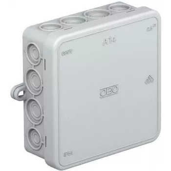 Cutie de derivație pentru cabluri OBO A 14 100x100x38 mm gri deschis RAL 7035 IP55