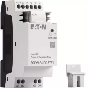 Modul de extensie digital I/O Eaton easyE4 DC 8TE1, 4DI/4DO, 24V DC, tranzistor PNP