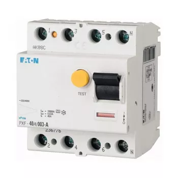 Întrerupător diferențial (RCCB) Eaton PXF-40/4/03-A, 40 A, 4 poli, 300 mA, tip A, 230/400 V AC
