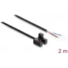 Barieră luminoasă cu furcă Delock 5 mm tip F cu 4 capete de cablu deschise PNP L/D comutabil 2 m