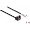 Barieră luminoasă cu furcă Delock 5 mm tip L cu 4 capete de cablu deschise PNP L/D comutabil 2 m