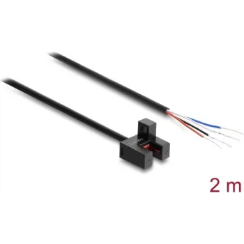 Senzor fotoelectric cu furcă Delock 5 mm tip F cu 4 capete de cablu deschise NPN Light-ON/Dark-ON comutabil 2 m
