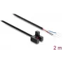 Senzor fotoelectric cu furcă Delock 5 mm tip F cu 4 capete de cablu deschise NPN Light-ON/Dark-ON comutabil 2 m