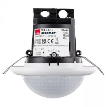 B.E.G. LUXOMAT PD4-Slave-K Presence Detector Slave Unit for Corridors, Ceiling Mount, White