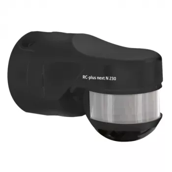 Detector de mișcare BEG RC-plus next N 230 negru cu rază de detecție 230° și protecție la pătrundere pe dedesubt