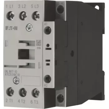 Contactoare de putere Eaton DILM17-10, 3 poli, 1 contact auxiliar NO, bobină 230 V AC 50 Hz / 240 V AC 60 Hz, 17 A, 7,5 kW