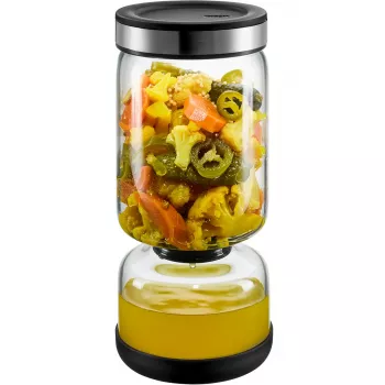 Strecurătoare pentru iaurt și brânză GEFU LAVINA din sticlă 1,3 L cu sită din oțel inoxidabil