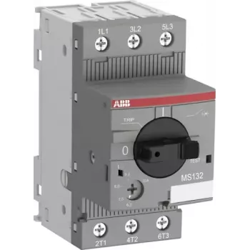 ABB MS132-0.63 Întrerupător automat de protecție a motorului, 0,63 A, 3 poli, termomagnetic, 100 kA la 400 V