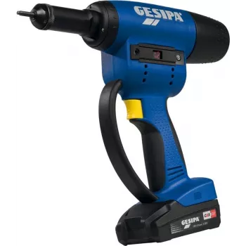 Mașină cu acumulator pentru fixarea piulițelor oarbe Gesipa FireBird Pro, 18V CAS, 15 kN, cu acumulator 2,0Ah, încărcător, L-BOXX