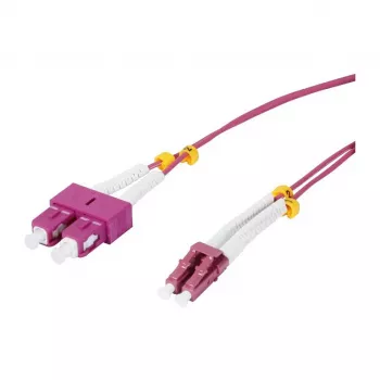 Cablu patch fibră optică SYNERGY21 OM4 Duplex LC-SC 1,5m 50/125µm LSZH aqua