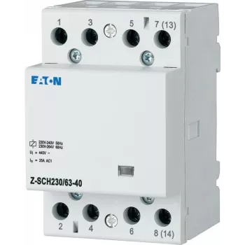 EATON Z-SCH230/63-40 Contactator de instalație, 4 NO, 63 A, bobină 230 V AC