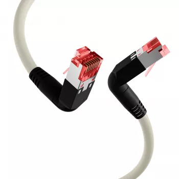 EFB Elektronik K4137GR.2 Cablu patch Cat.6A S/FTP LSZH, Draka UC900 TM21, 2x90 grade, 2 m, gri