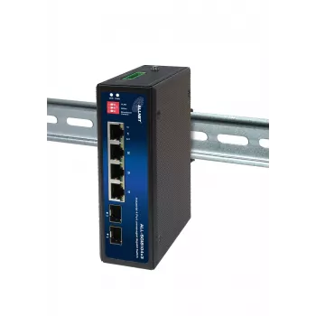 Switch industrial ALLNET ALL-SGI8104v3 unmanaged Layer 2, 6 porturi GbE, 4x GbE RJ45, 2x SFP, fără ventilator, IP40