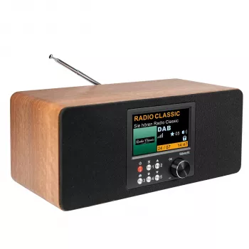 Radio stereo Albrecht DR 864 DAB+ FM cu Bluetooth, carcasă din lemn, 2x7W RMS, display TFT color 2,4