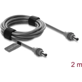 Cablu de alimentare Delock DC 5.5 x 2.1 mm tată la DC 5.5 x 2.1 mm tată pentru Starlink Mini, 2 m gri