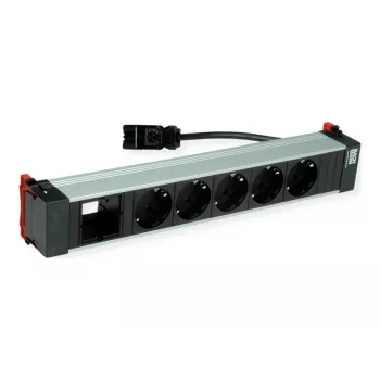 Bachmann POWER FRAME 5x priză Schuko 1x slot modul 0,2m GST18i3 negru