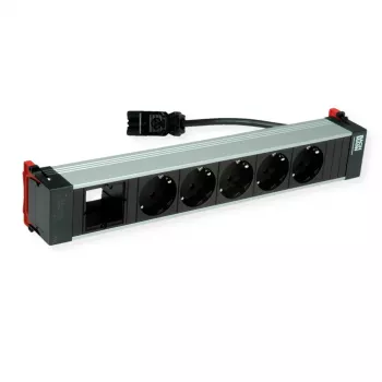 Bachmann POWER FRAME 5x priză Schuko 1x slot modul 0,2m GST18i3 negru